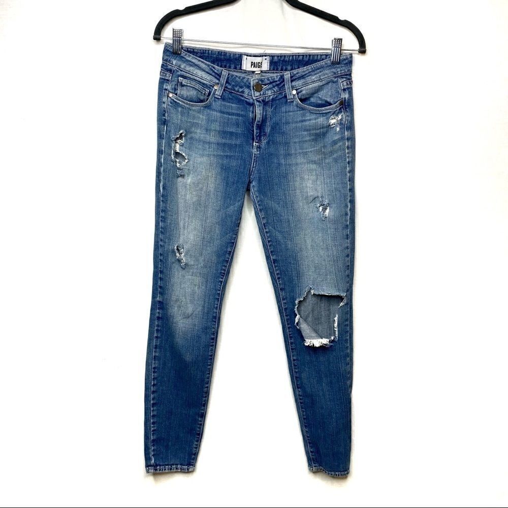 Paige distressed verdugo ulta skinny jeans 28